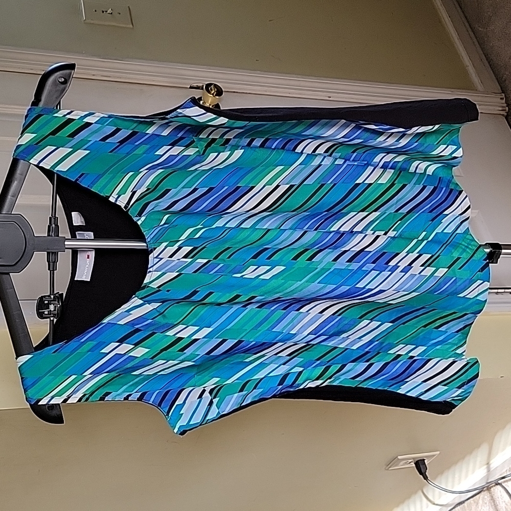 Avenue Studio Blouse, Green/Blue Multicolored,  Size 22/24